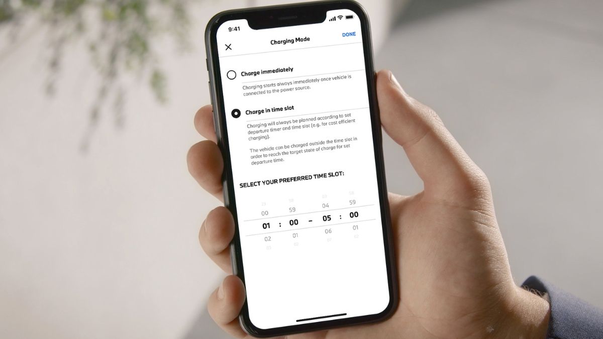 A smartphone displaying the BMW app