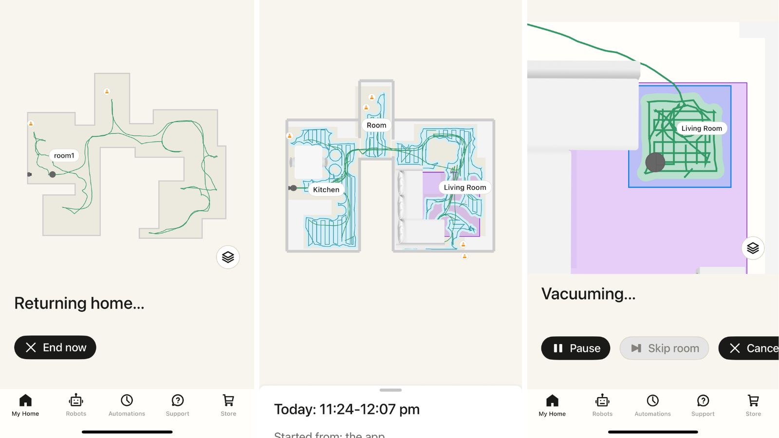 Roomba 505 Plus app screenshots