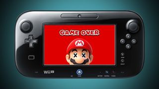 Wii U Game Over Mario On Blue Background