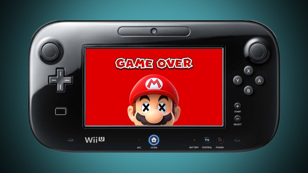 Wii U Game Over Mario On Blue Background