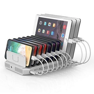 Unitek 10-Port USB Charging Station with QC Qualcomm Quick Charge for Multiple Devices, Smartphones, Tablets, Universal Charging Docking Stand Supports 5 iPads Charging Simultaneously - [UL Certified]