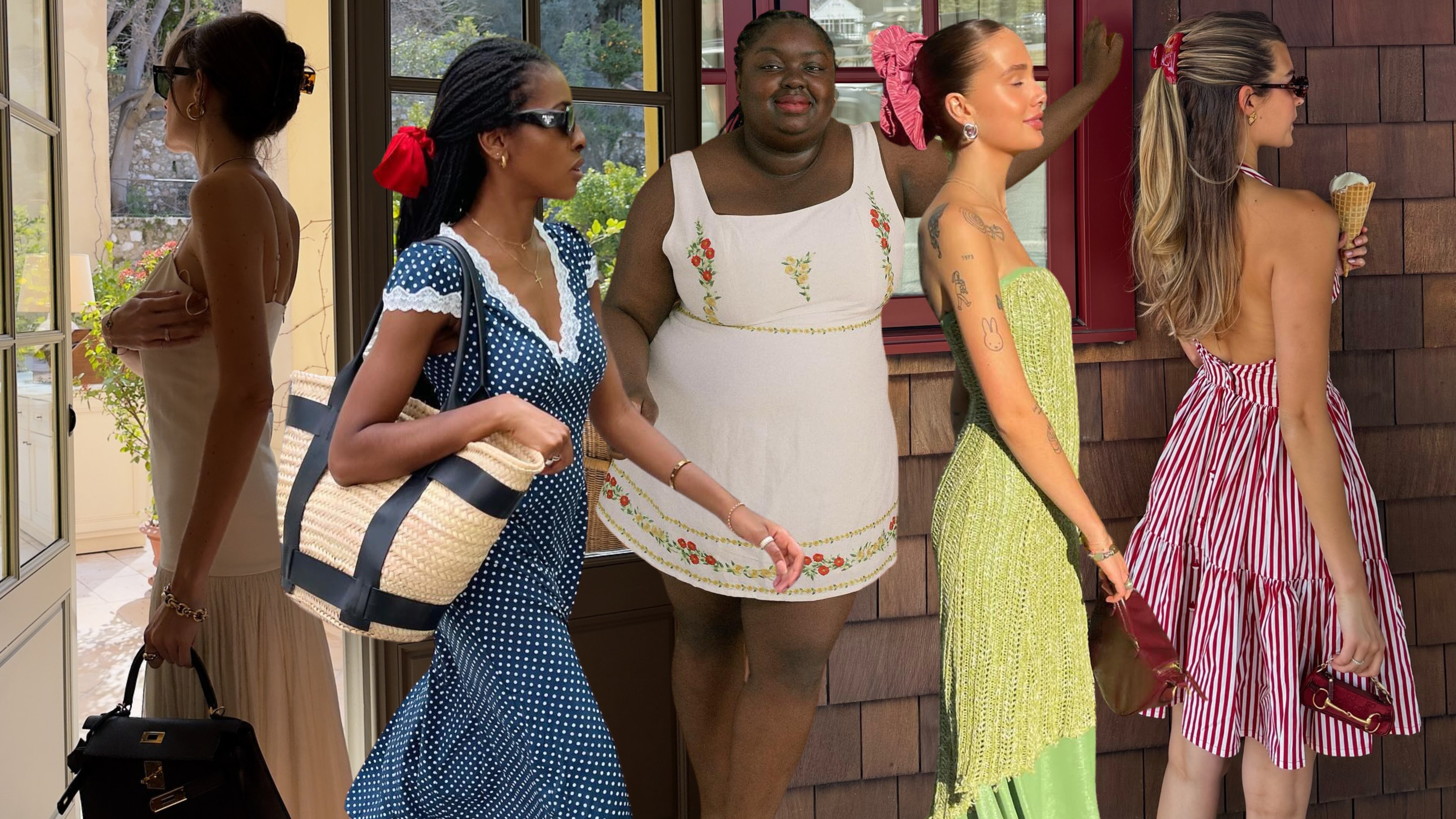 A selection of chic dresses on fashion influencers