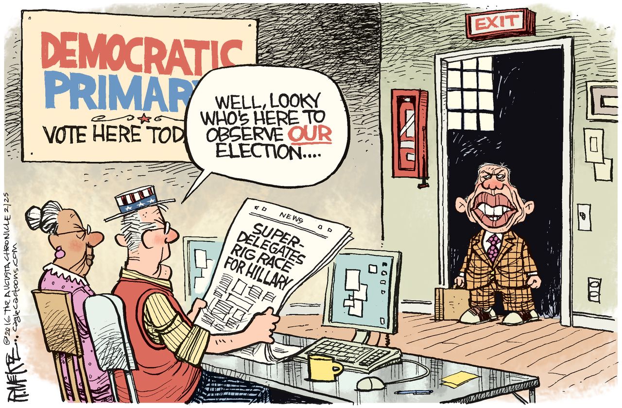 Political Cartoon U.S. DNC Decision 2016