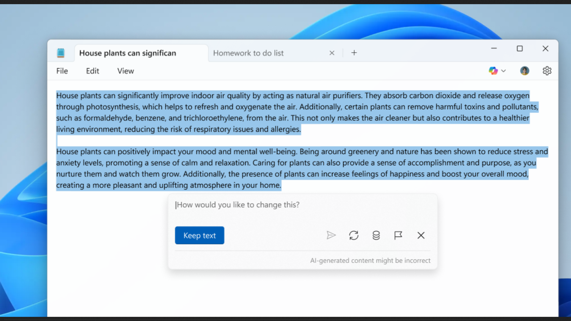 Microsoft Notepad AI