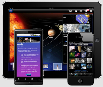 NASA&#039;s Spinoff app for the Android phone.