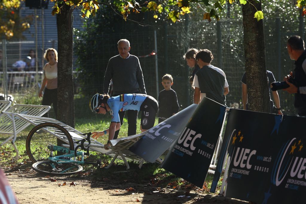riders during under-23 women's race at 2024 european cyclocross championships