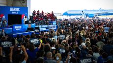 Kamala Harris speaks at Detroit airport rally