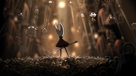 Entering Belljar in Hollow Knight: Silksong, Hornet sees its citziens strung up and suspended on silky string
