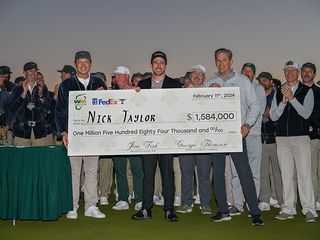 PGA Tour winner Nick Taylor with his winners cheque