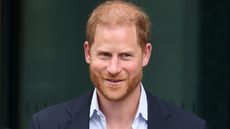 Prince Harry, Duke of Sussex smiles during his visit to the Centre For Blast Injury Studies at Imperial College London during Invictus Engagements on September 10, 2025