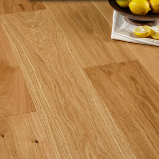 Sotto Natural Oak Real Wood Top Layer Flooring with a bowl of lemons slightly visible at the top right hand side of the image