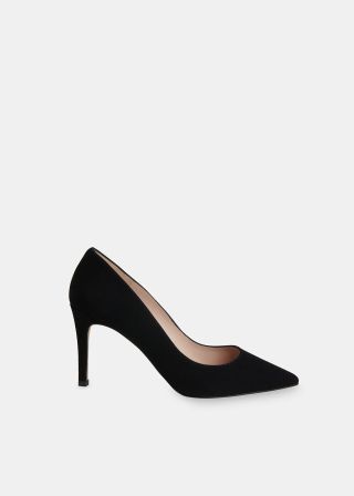 Black Corie Suede Heeled Pump