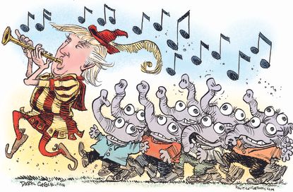 Political cartoon U.S. Trump Pied Piper