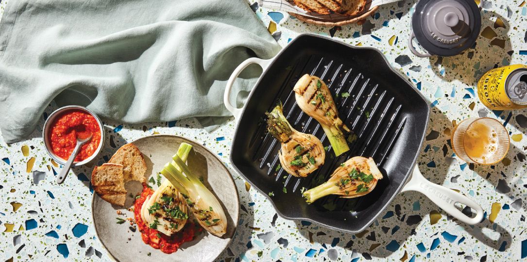 Le Creuset square grill pan lifestyle 