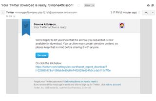 Twitter email