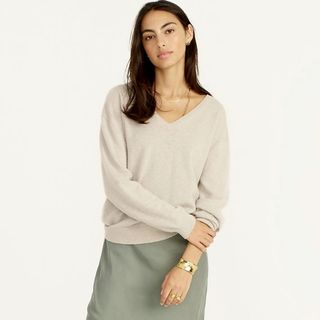 J Crew Cashmere Relaxed V-Neck Sweater