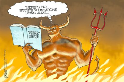 Editorial cartoon U.S. Devil Catholic sex abuse Pennsylvania clergy