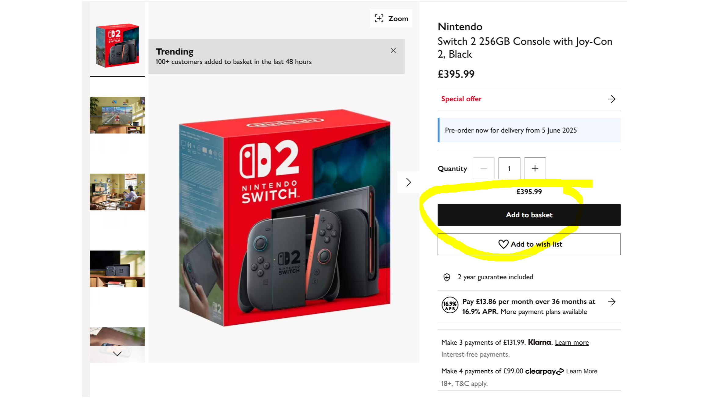 John Lewis Switch 2 pre-orders
