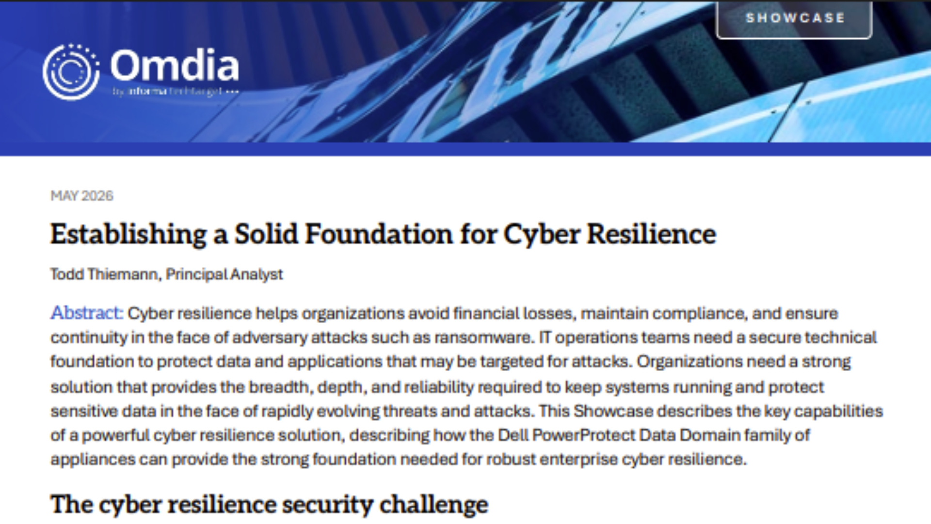 Establishing a Solid Foundation for Cyber Resilience