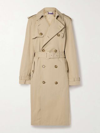 Niles Belted Double-Breasted Cotton-Blend Twill Trench Coat