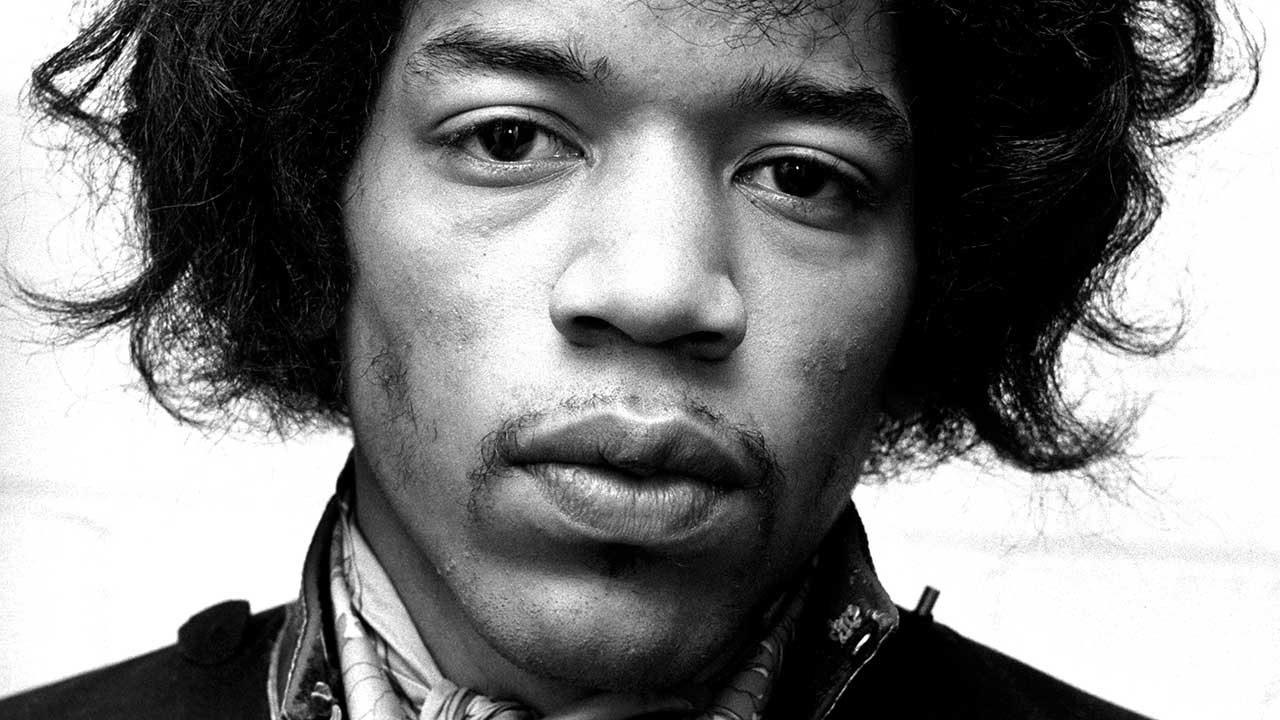 jimi hendrix black and white portrait