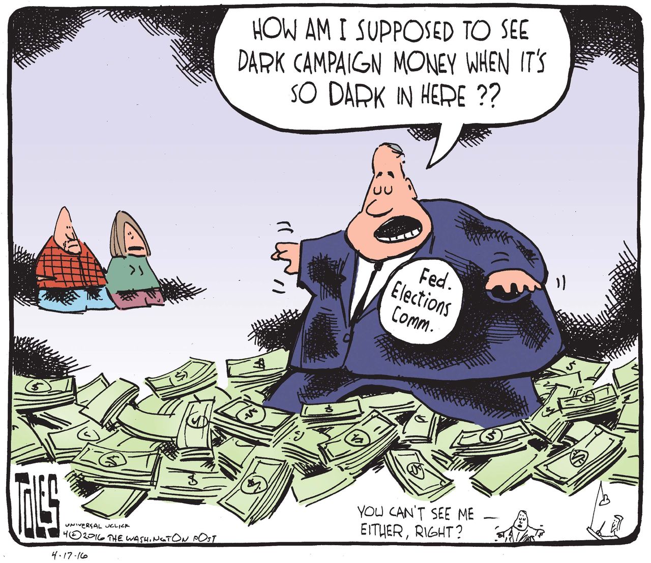 Political Cartoon U.S. Dark Money