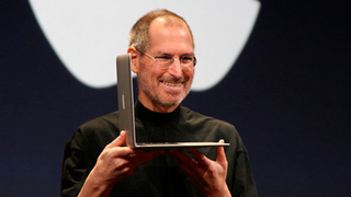 Steve Jobs holding MacBook Air in January 2008