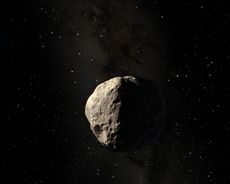 An artist's rendering of the asteroid Apophis. 