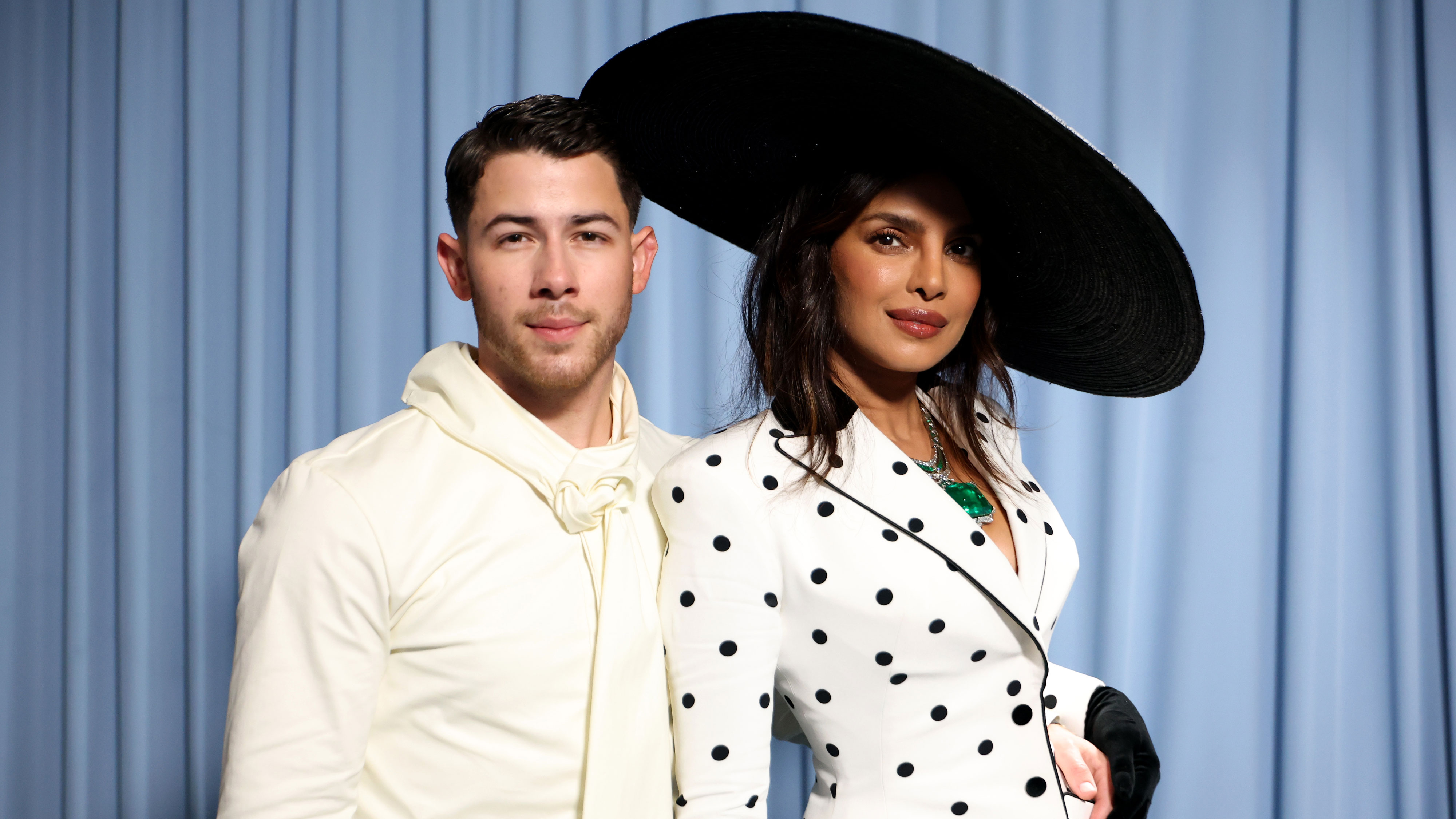 Nick Jonas and Priyanka Chopra Jonas attend the 2025 Met Gala Celebrating &quot;Superfine: Tailoring Black Style&quot; at Metropolitan Museum of Art on May 05, 2025 in New York City. 