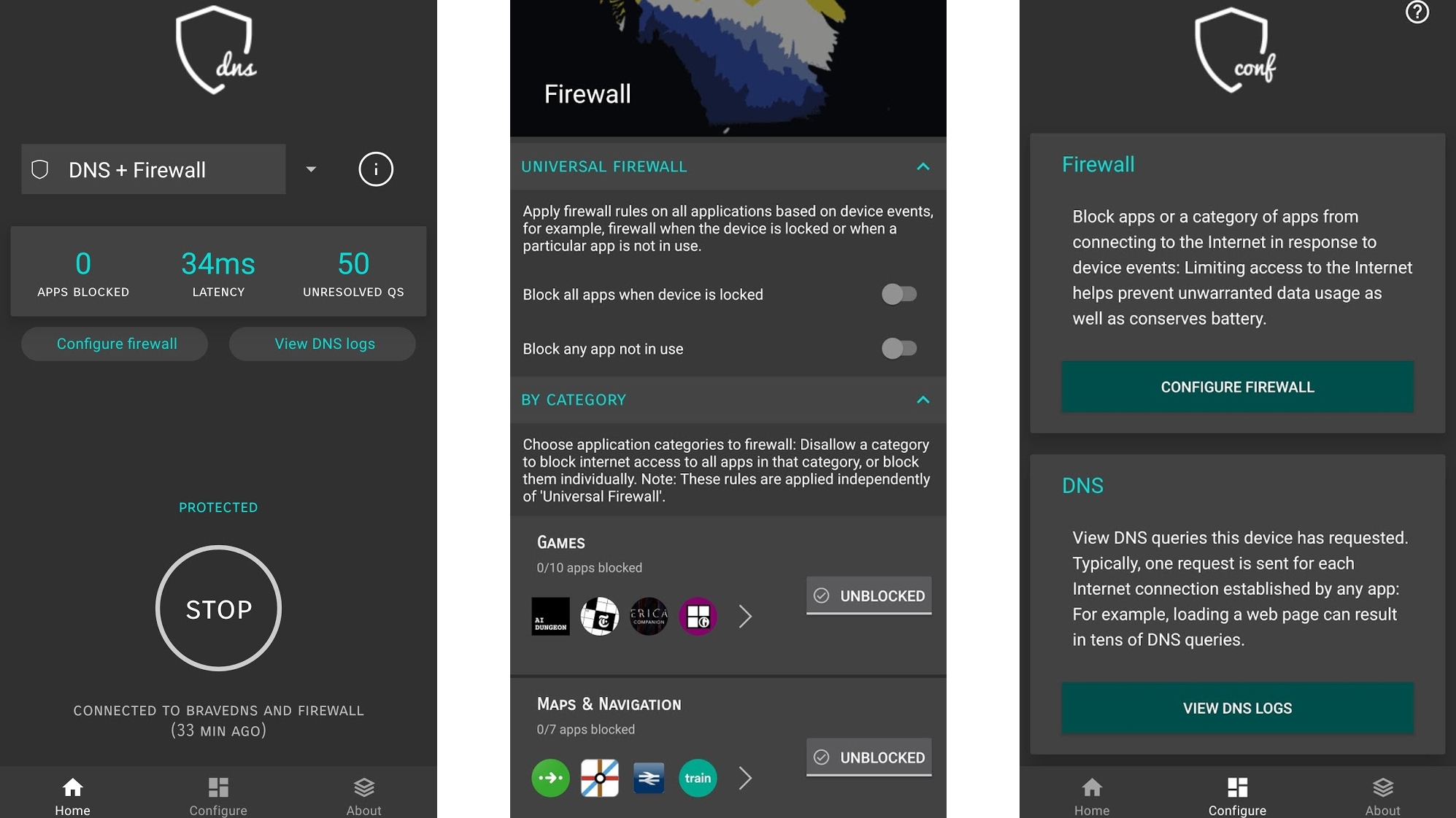 BraveDNS: Fast, private, and safe DNS + Firewall