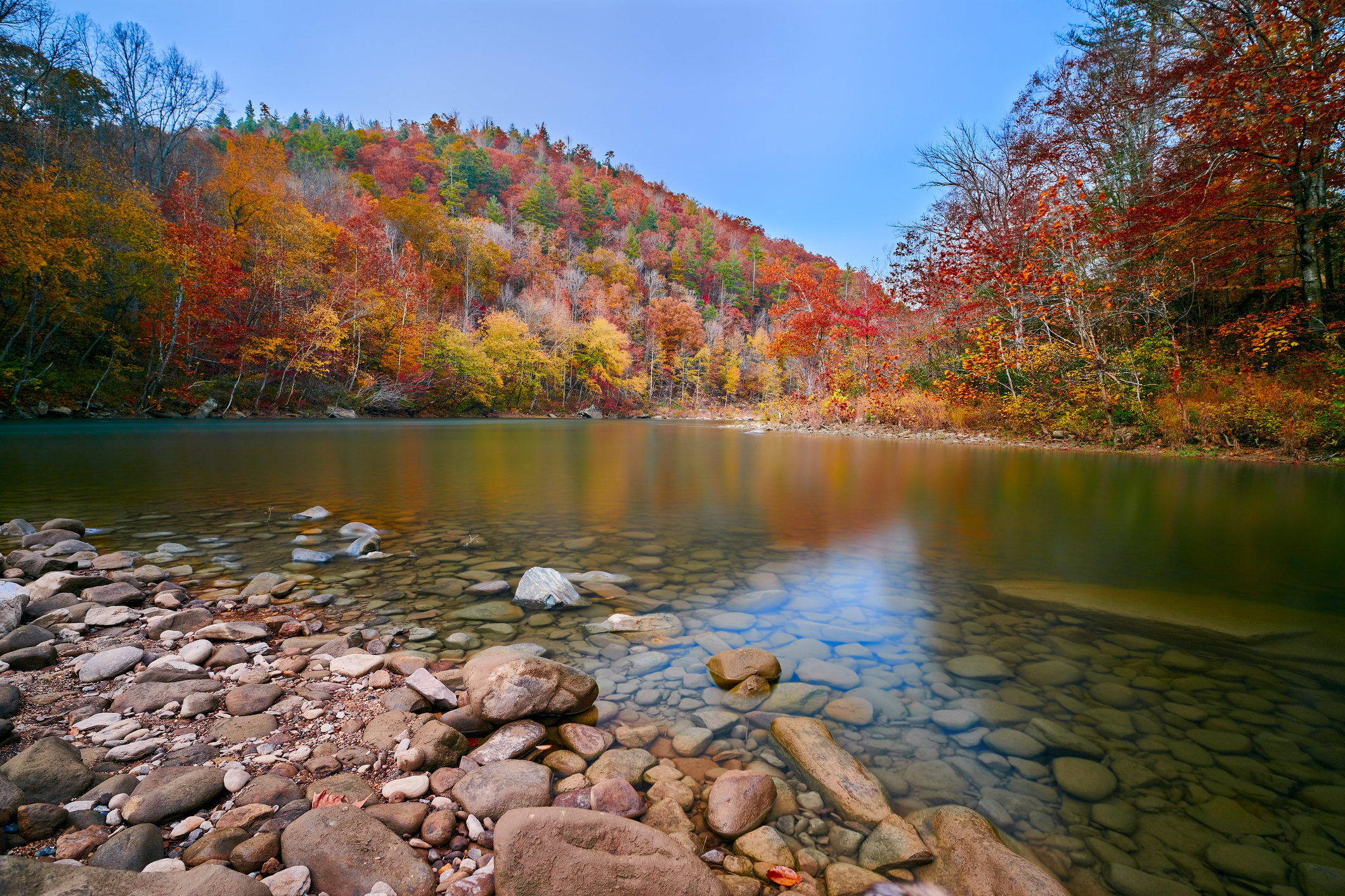 The Cumberland River at Big South Fork National River and Recreation Area in the autumn