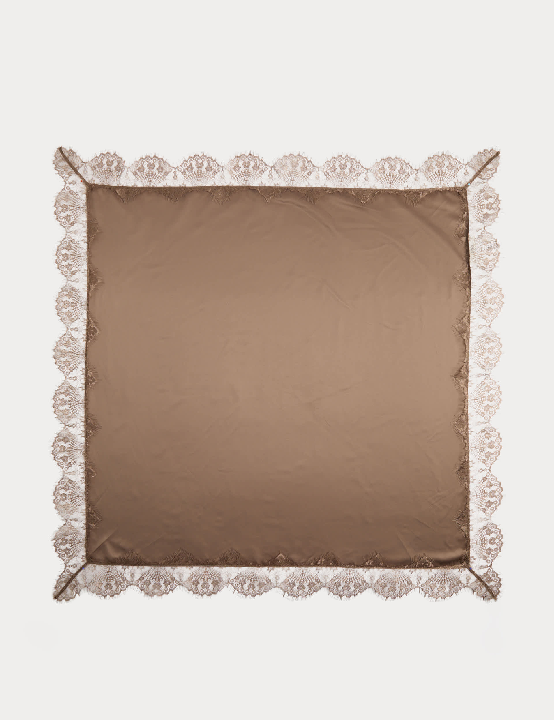 Satin Lace Detail Scarf