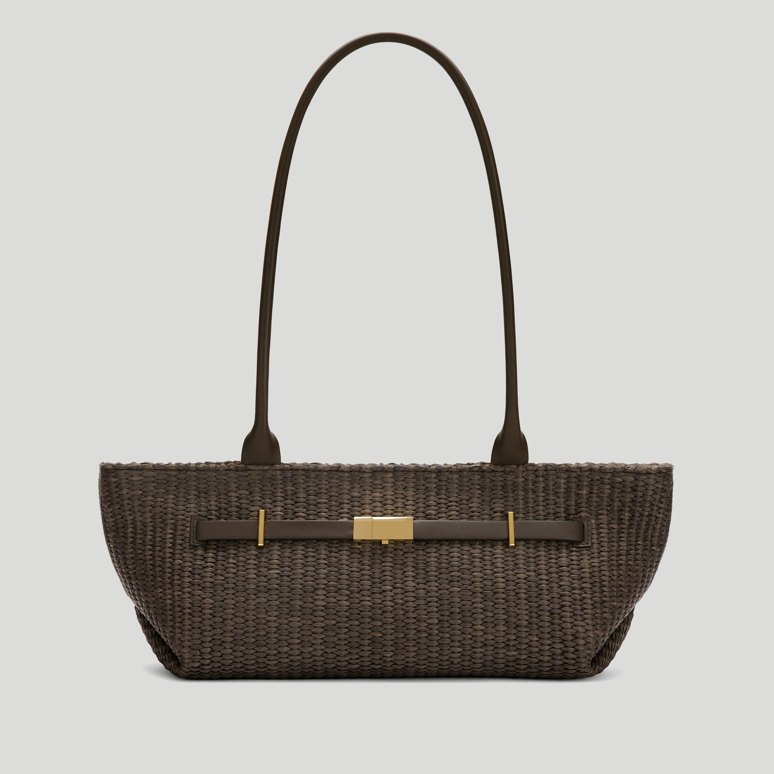 The New York Shoulder | Espresso Raffia | Demellier