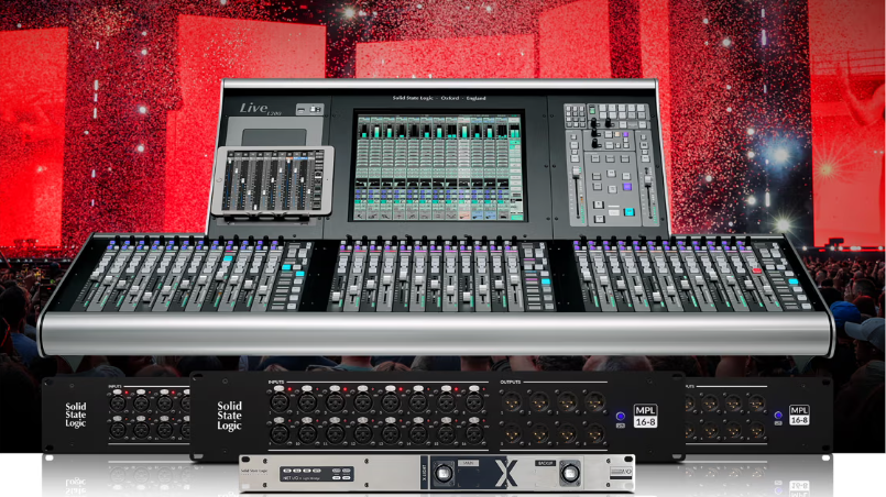 Solid State Logic solutions that are sold as a bundle in front of a rock concert. 