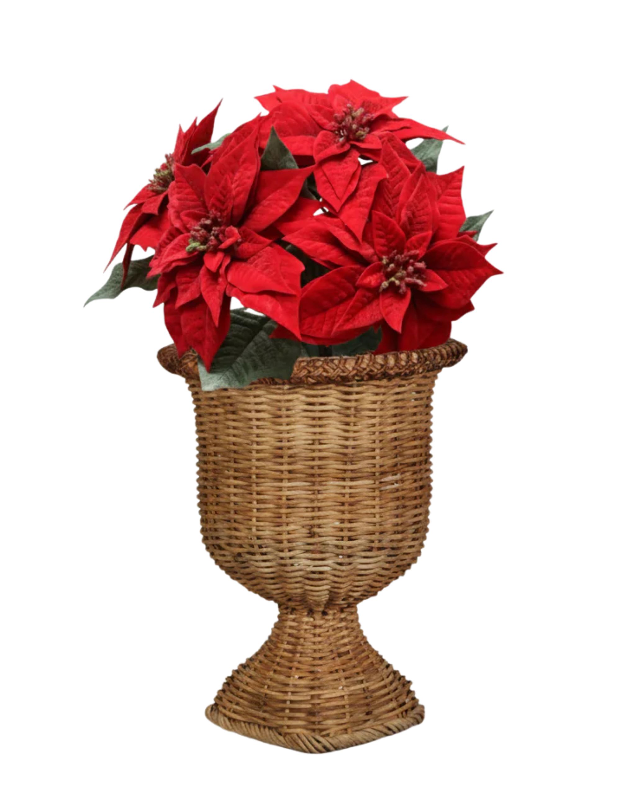 Red Artificial Christmas Poinsettia Flower Bush