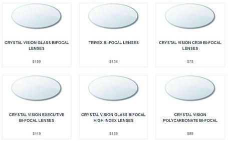 You can buy glasses with bifocal or trifocal lenses on Eyeglasses.com.