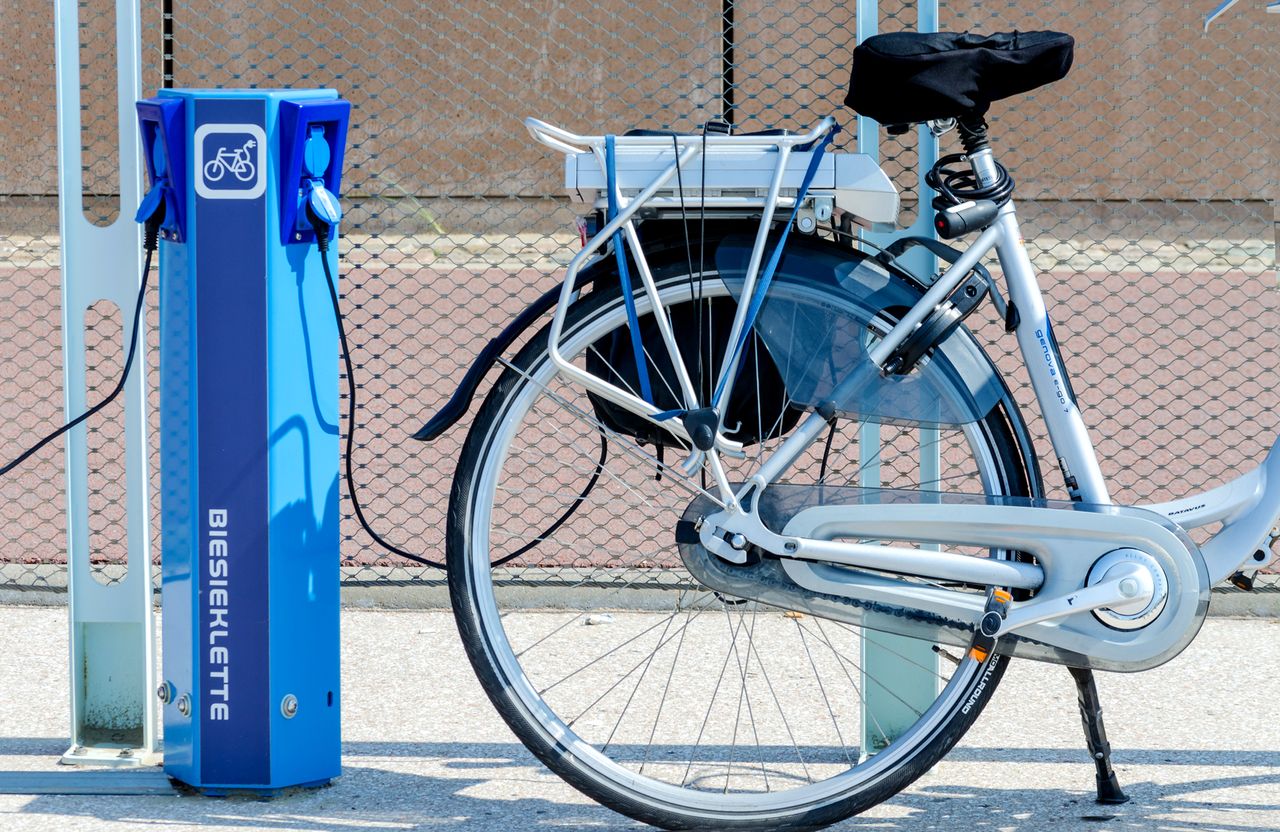 An electric bicycle.