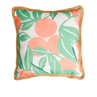 peach print outdoor cushion