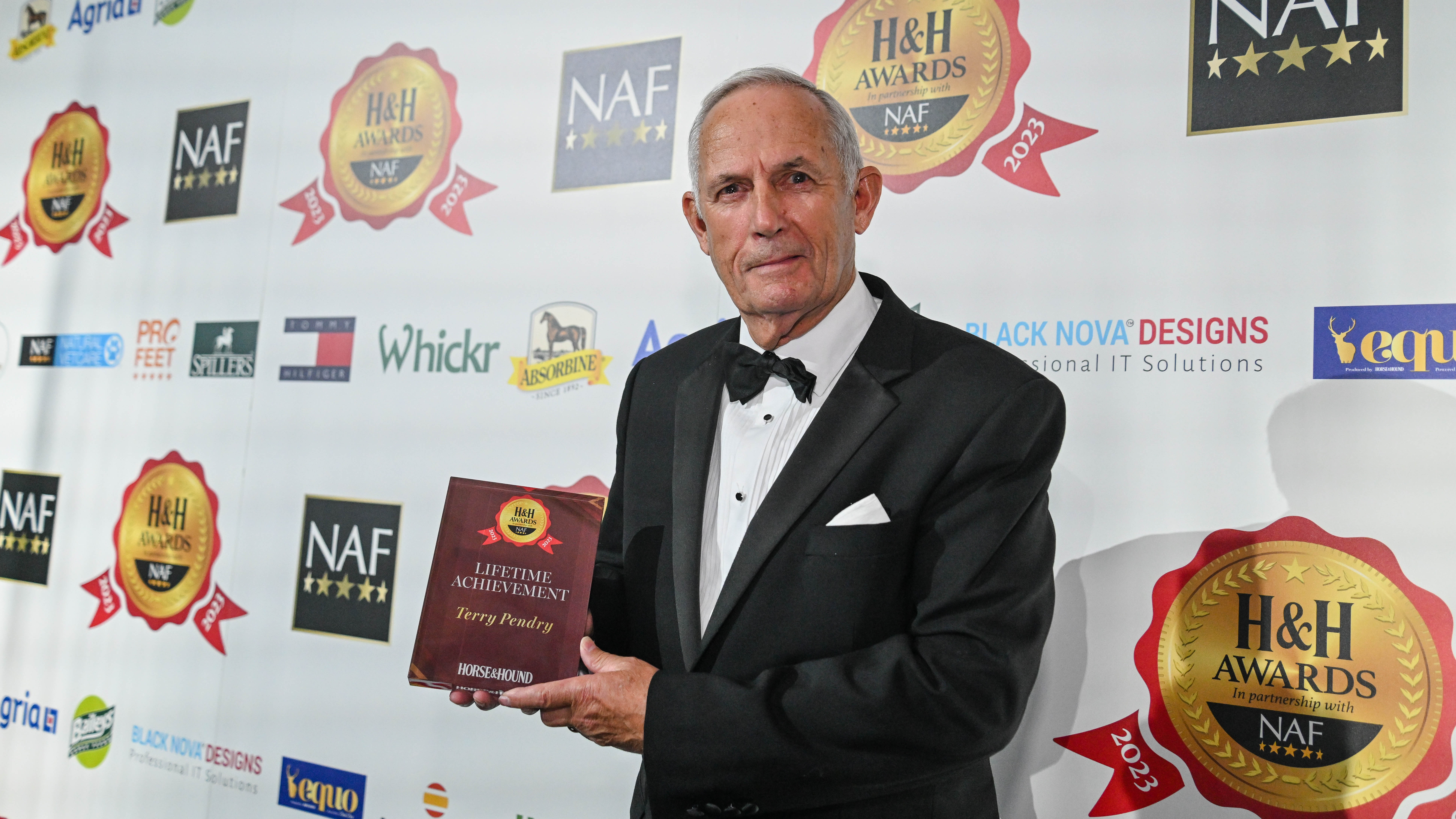 Terry Pendry accepting his lifetime achievement award at the H&amp;H Awards 2023