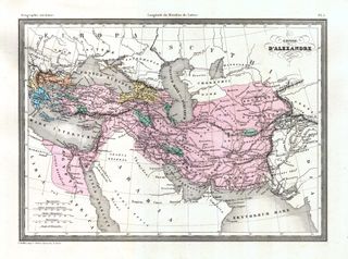 This 1875 map shows Alexander the Great's empire.