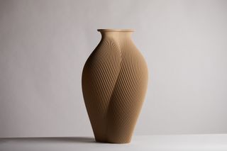 Twisted terracotta vase