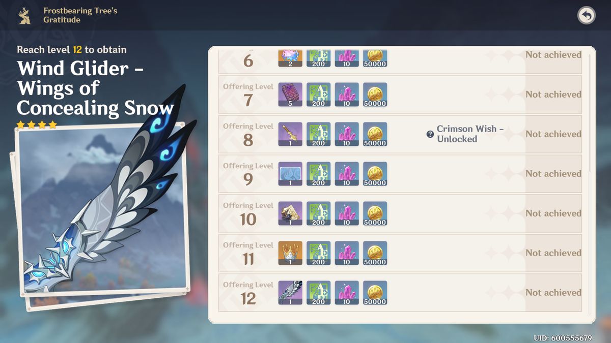 Genshin Impact Frostbearing Tree Crimson Agate Crimson Wish guide