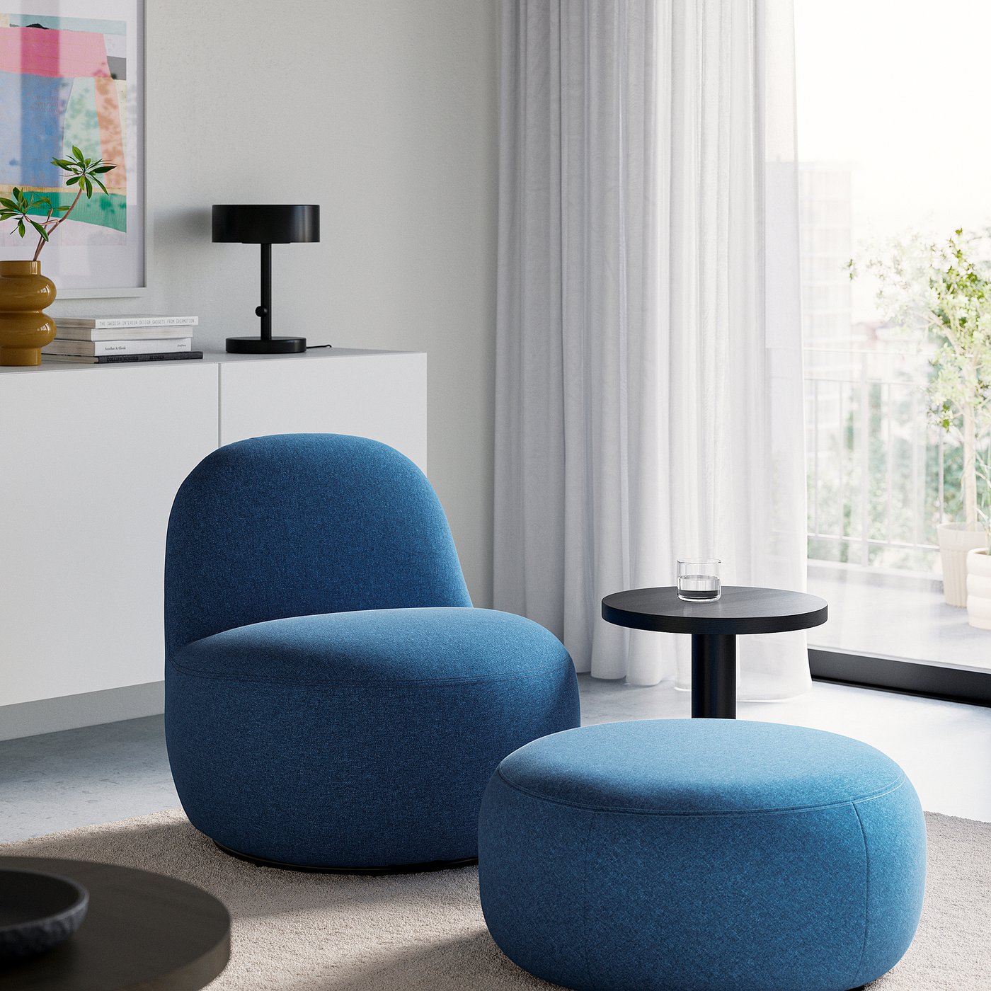 Lilles&amp;Auml;ter Swivel Easy Chair - Gunnared Dark Blue
