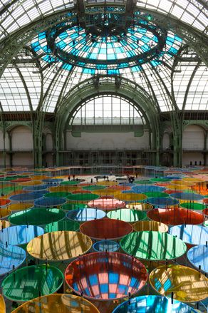 'Excentrique(s)' exhibition by Daniel Buren, 2012, in situ at the Grand Palais