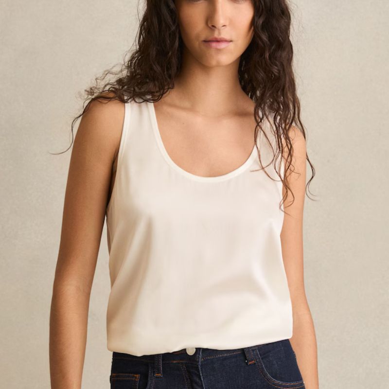 Reiss , Ruby Silk-Front Cami