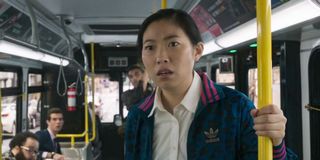 Awkwafina as Katy in bus scene in Shang-Chi and the Legend of the Ten Rings