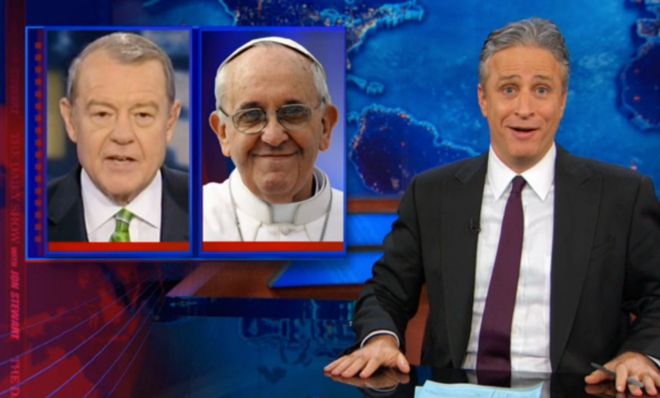 Jon Stewart hearts Pope Francis