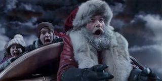 Kurt Russell's Santa trying to control his sleigh in The Christmas Chronicles