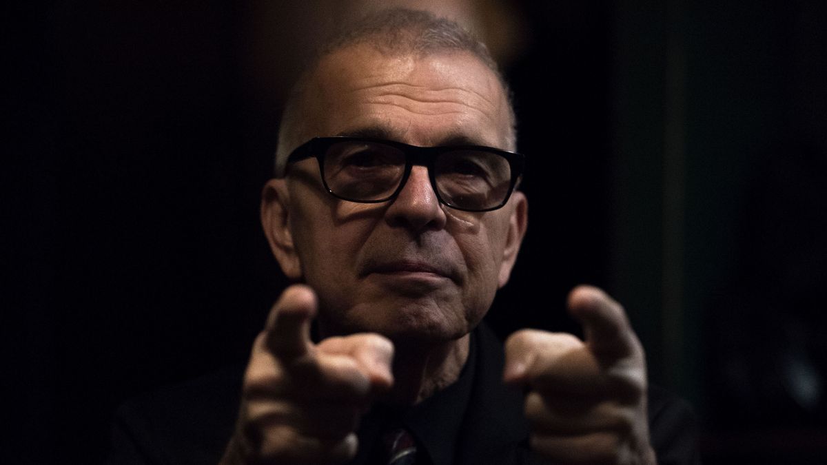 Tony Visconti pointing into camera