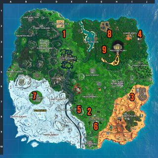 Fortnite Hidden Battle Stars map